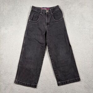 Vintage JNCO 90s‎ Jeans Black BaggyvSkater Wide Leg Tribal Flame Youth 14 26x26